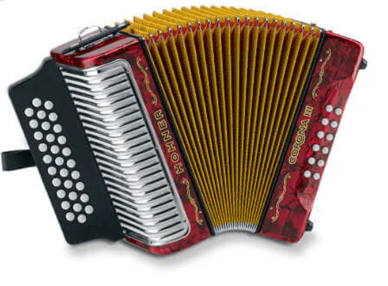 Acordeon Hohner Corona Iii 5 Letras Rojo A5763