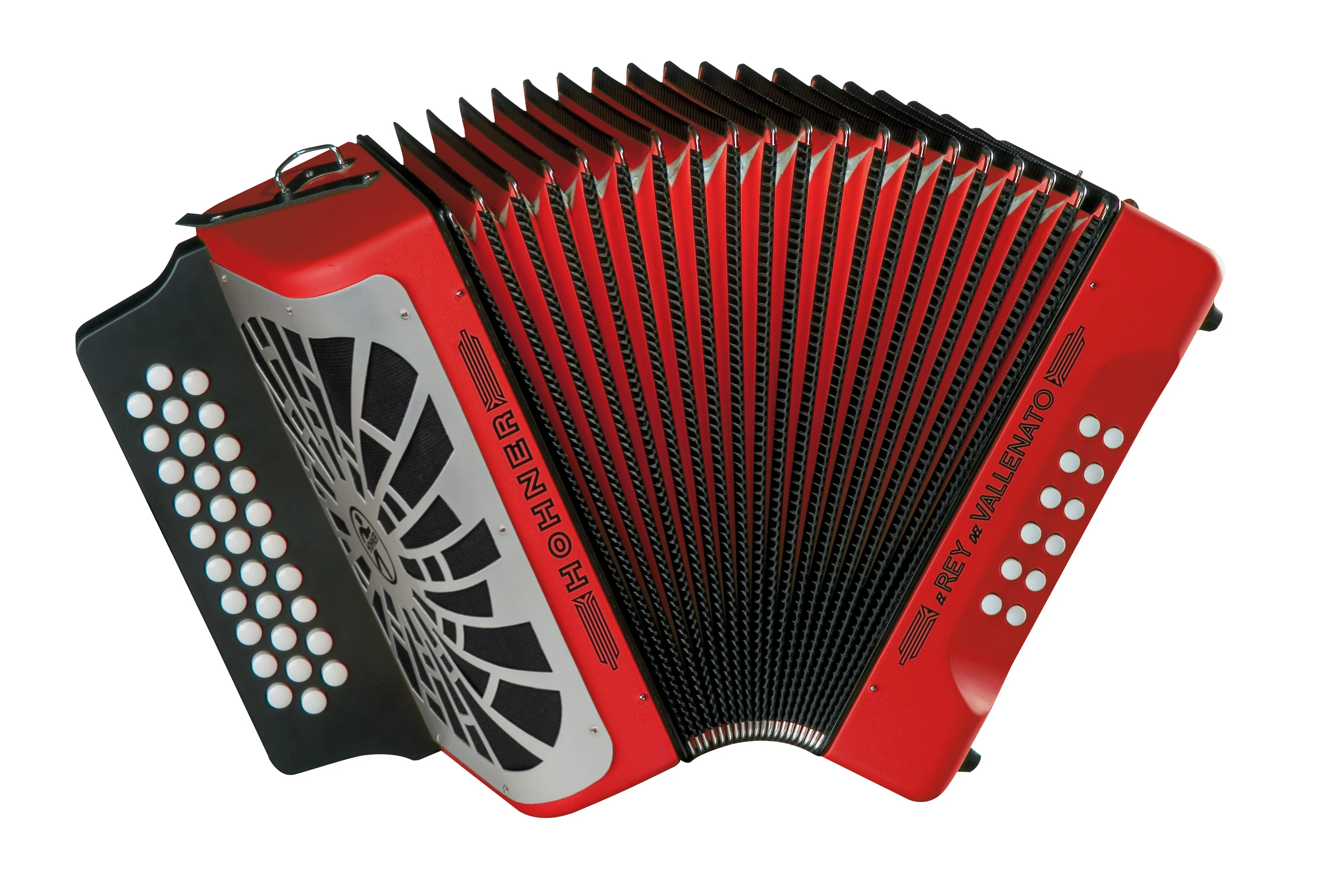 Acordeon Hohner Rey Vallenato 5 Letras Rojo A49641 - Image 2