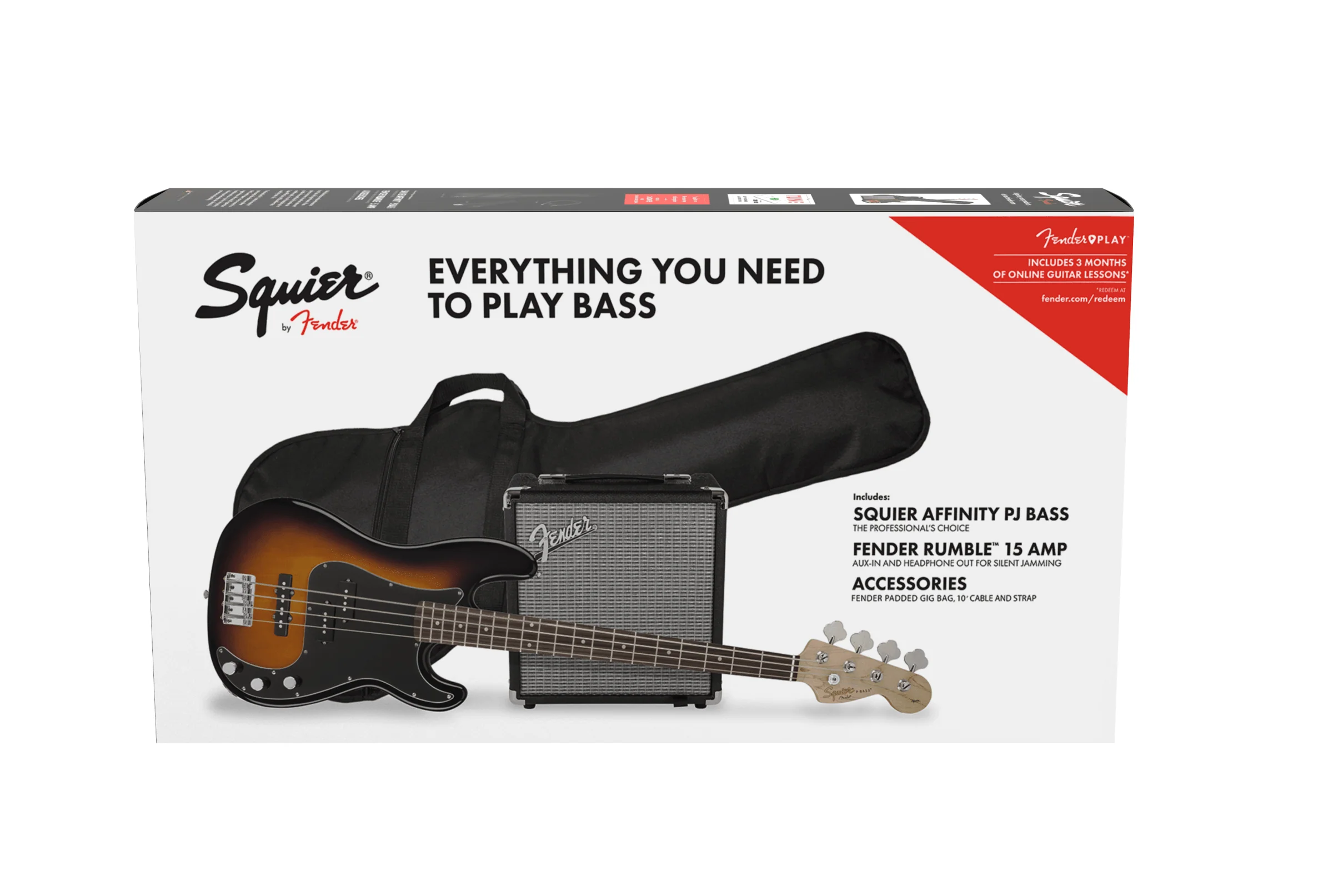 Bajo Electrico Fender Squier Affinity Precision Bass PJ Pack Gig Bag Rumble 15 - 120V 0371982032 - Image 6