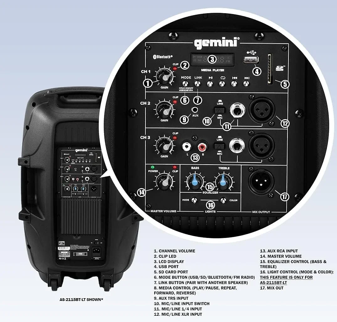 Cabina Gemini As-2115bt-lt-pk Activa 15" Bluetooth - Image 5
