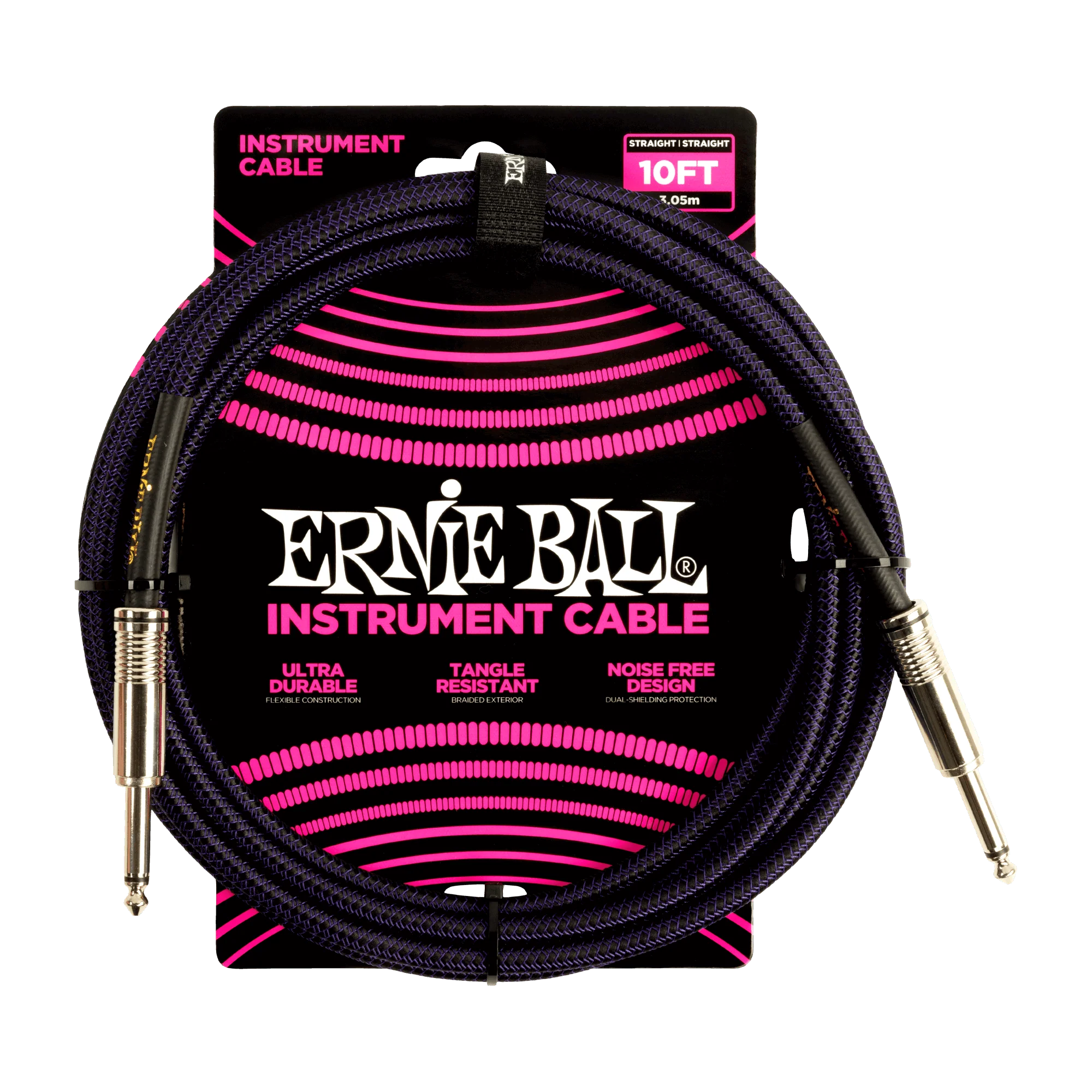 Cable Ernie Ball 10ft P06393 Morado/negro