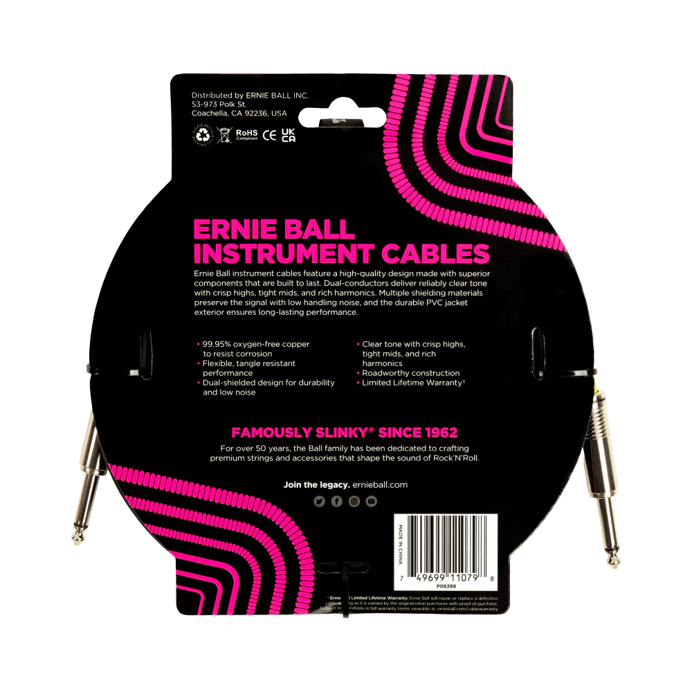 Cable Ernie Ball 15ft P06399 Negro - Image 2