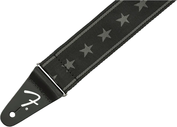 Correa Fender de nailon con estrellas y rayas, negro/gris, 2" 0990615004 - Image 2