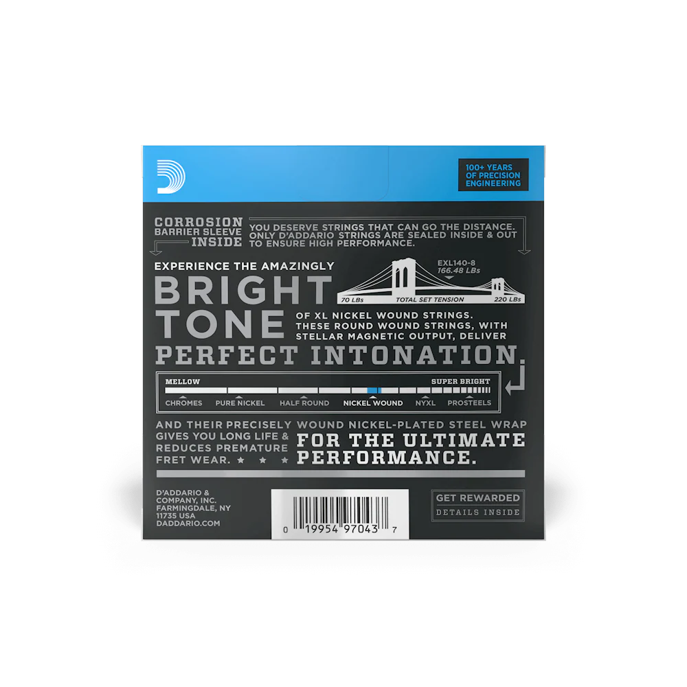 Encordado D Addario Guitarra Electrica Exl140 8 Cuerdas 10 74 - Image 2