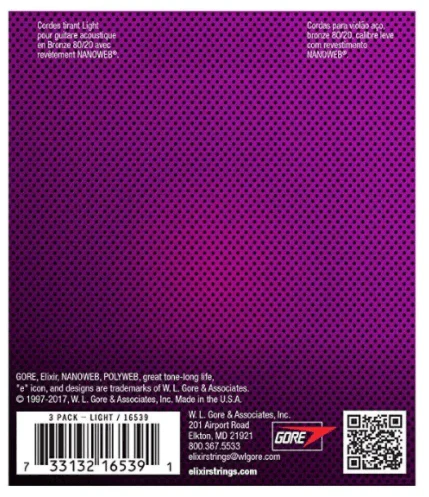 Encordado Elixir Nanoweb Guitarra Acustica Pack 3 16539 12 53 - Image 3