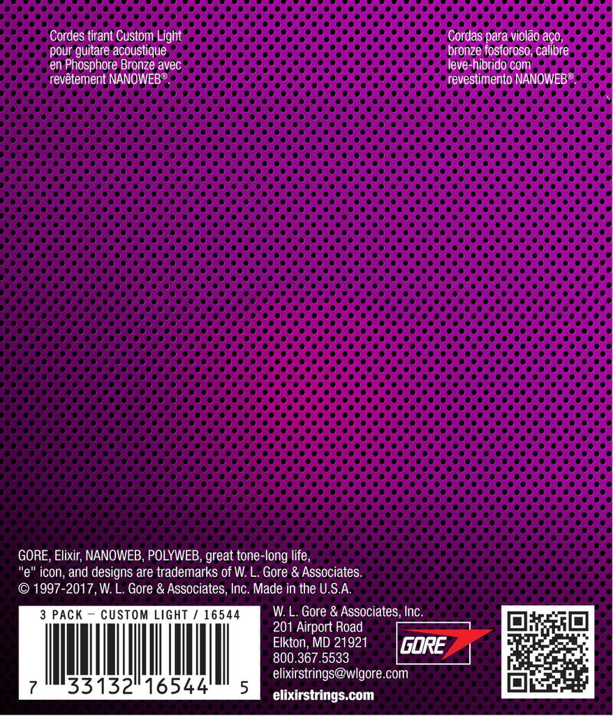 Encordado Elixir Nanoweb Guitarra Acustica Pack 3 16544 11 52 - Image 3