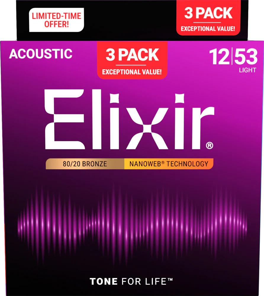 Encordado Elixir Guitarra Acustica 16565 12-53 X3