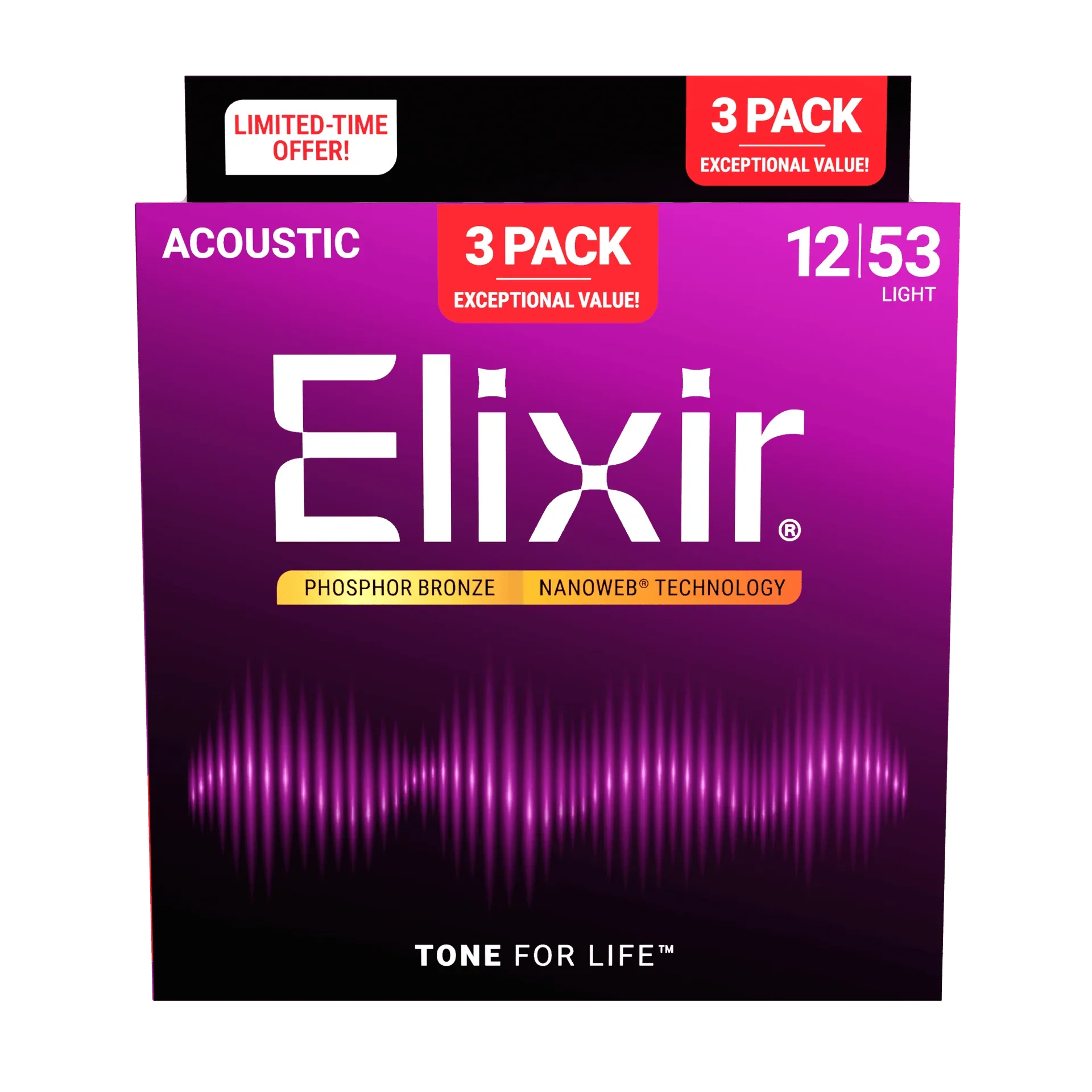 Encordado Elixir Guitarra Acustica 16569 12-53 X3