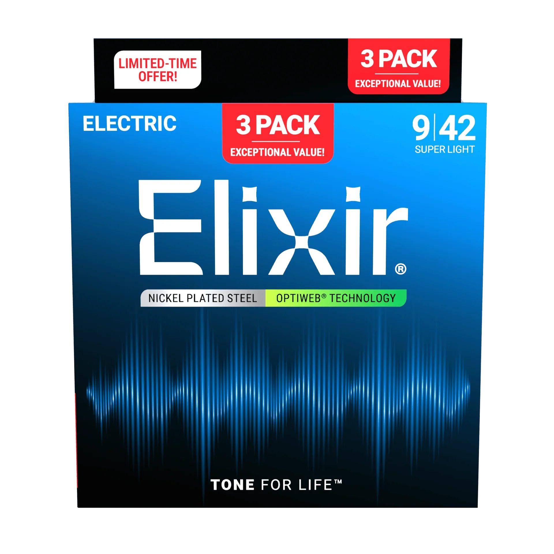 Encordado Elixir Guitarra Electrica 16571 9-42 X3
