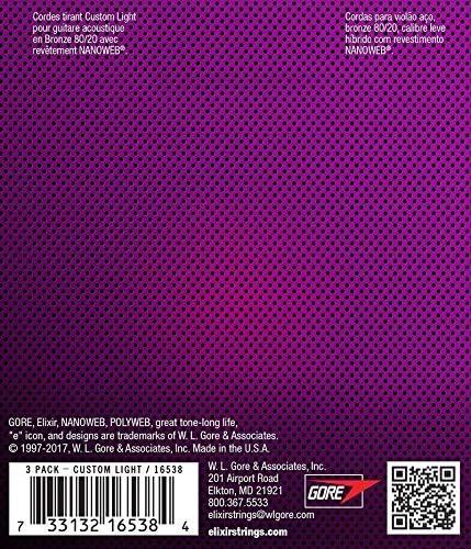Encordado Elixir Nanoweb Guitarra Acustica Pack 3 16538 11 52 - Image 2