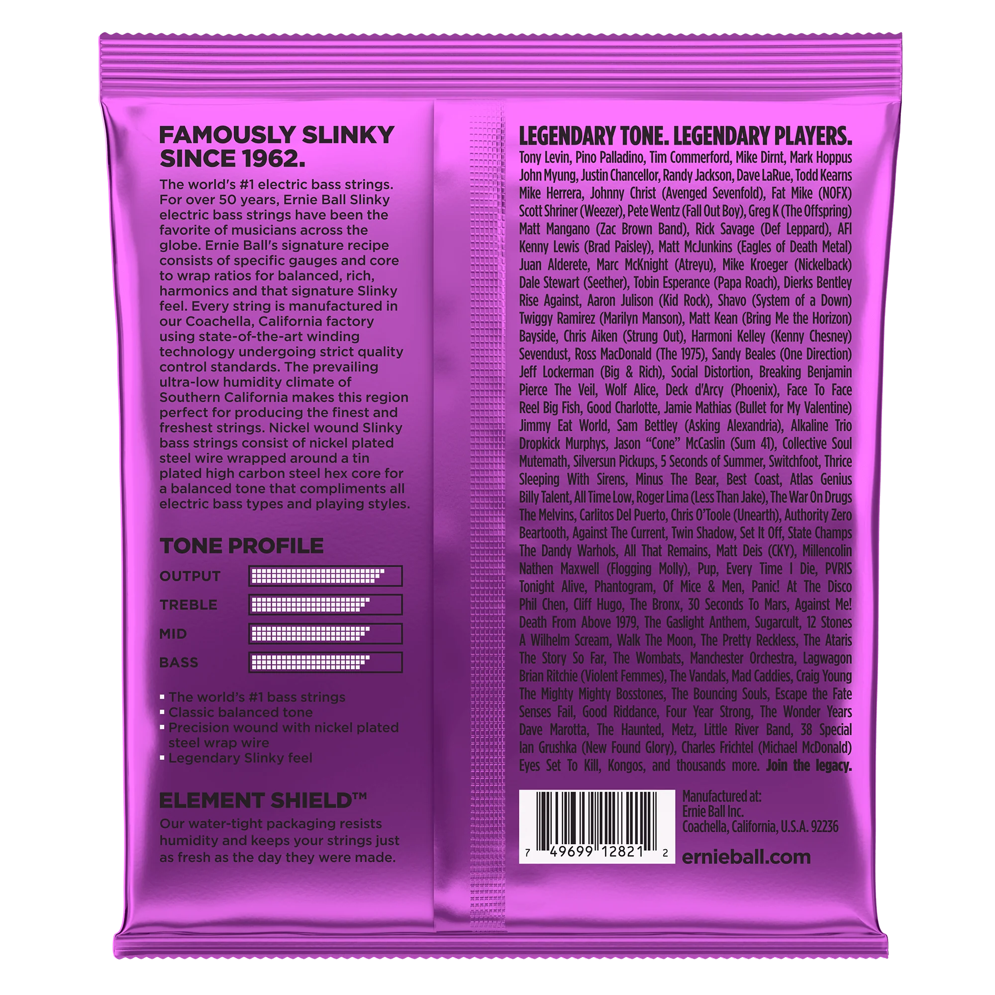 Encordado Ernie Ball Bajo Electrico 2821 50-135 5 Cuerdas - Image 2