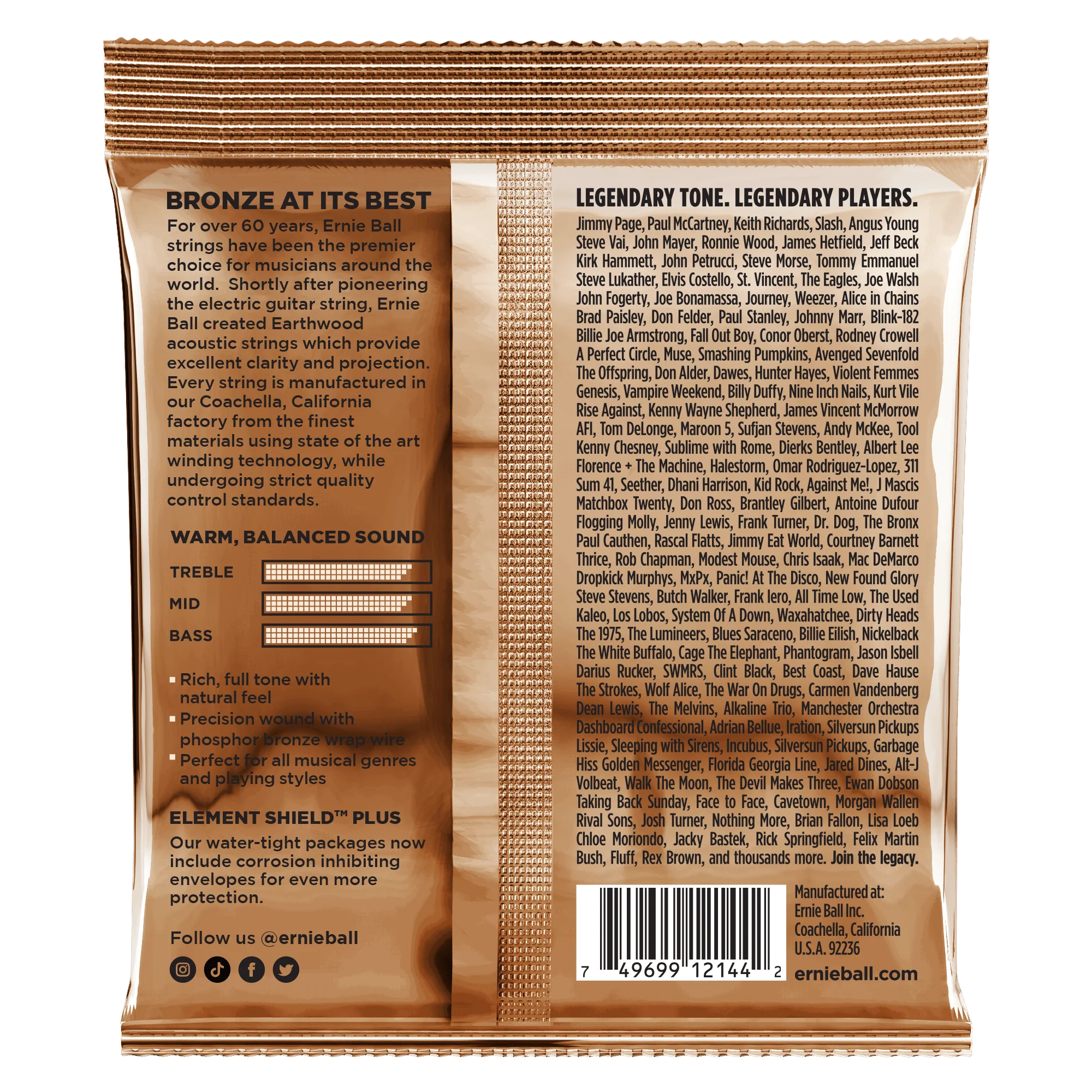 Encordado Ernie Ball Guitarra Acustica 2144 13-56 - Image 2