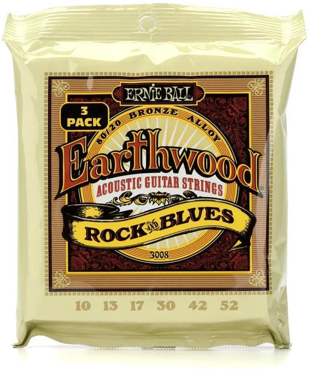 Encordado Ernie Ball Guitarra Acustica Pack 3 10-52 3008