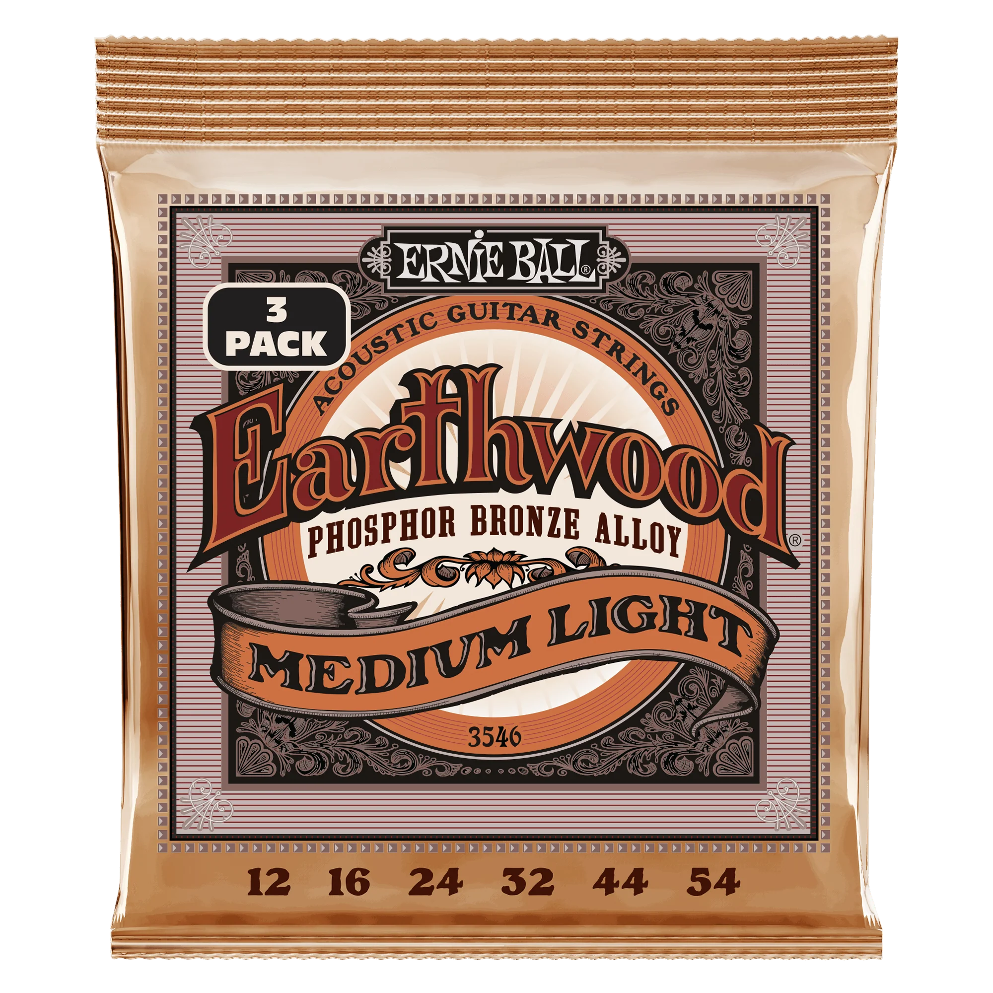 Encordado Ernie Ball Guitarra Acustica 3546 12-54 x3