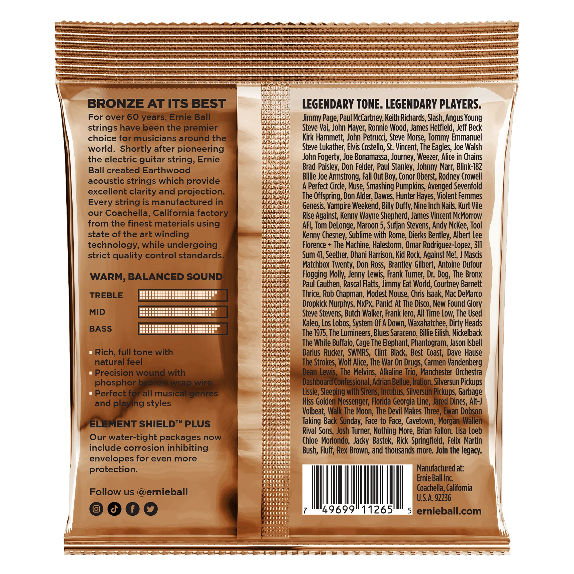 Encordado Ernie Ball Guitarra Acustica 3546 12-54 x3 - Image 2