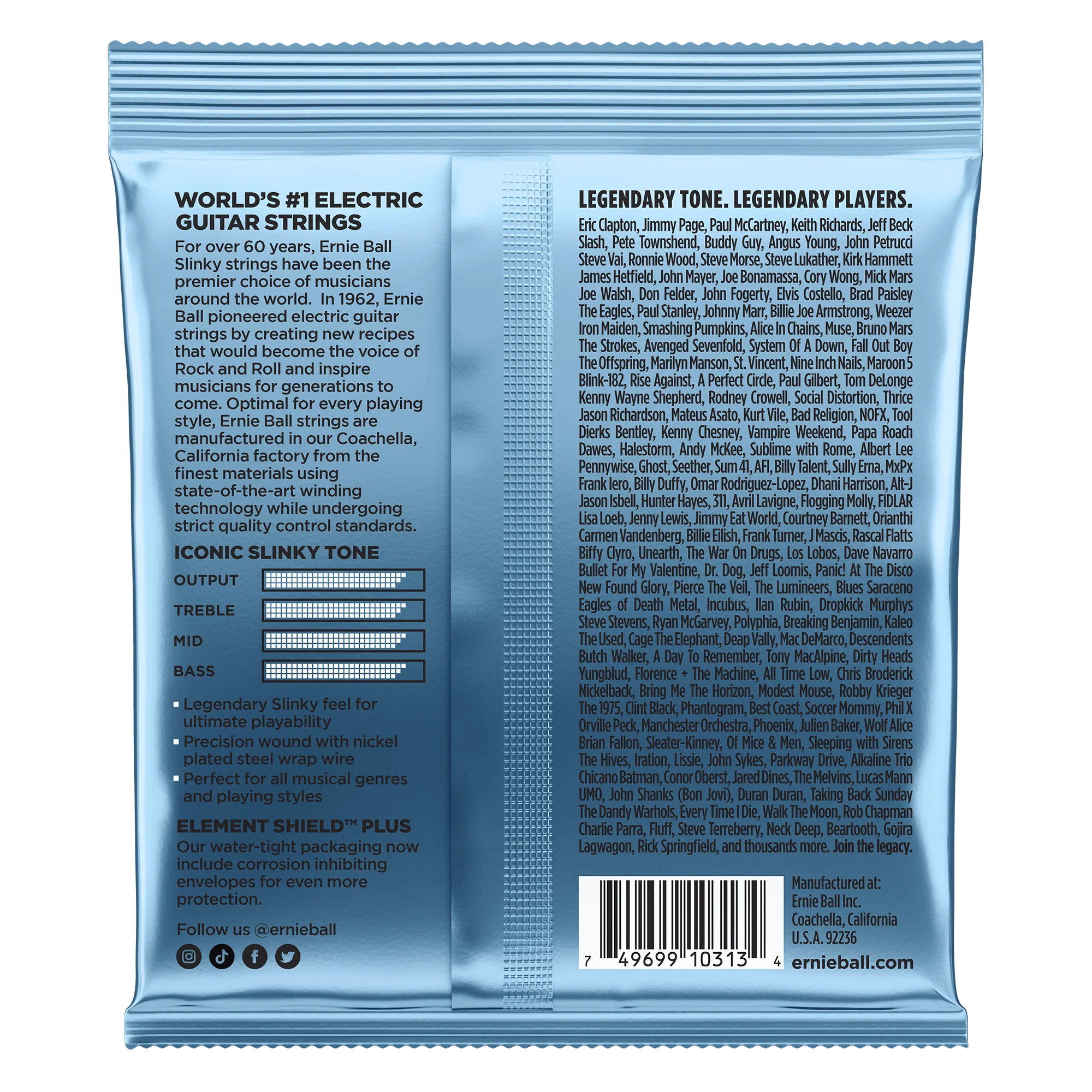Encordado Ernie Ball Guitarra Electrica 2212 9.5-44 - Image 2