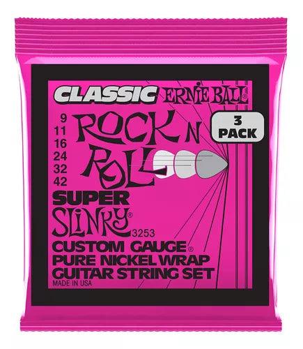 Encordado Ernie Ball Guitarra Electrica Pack 3 9-42 3253