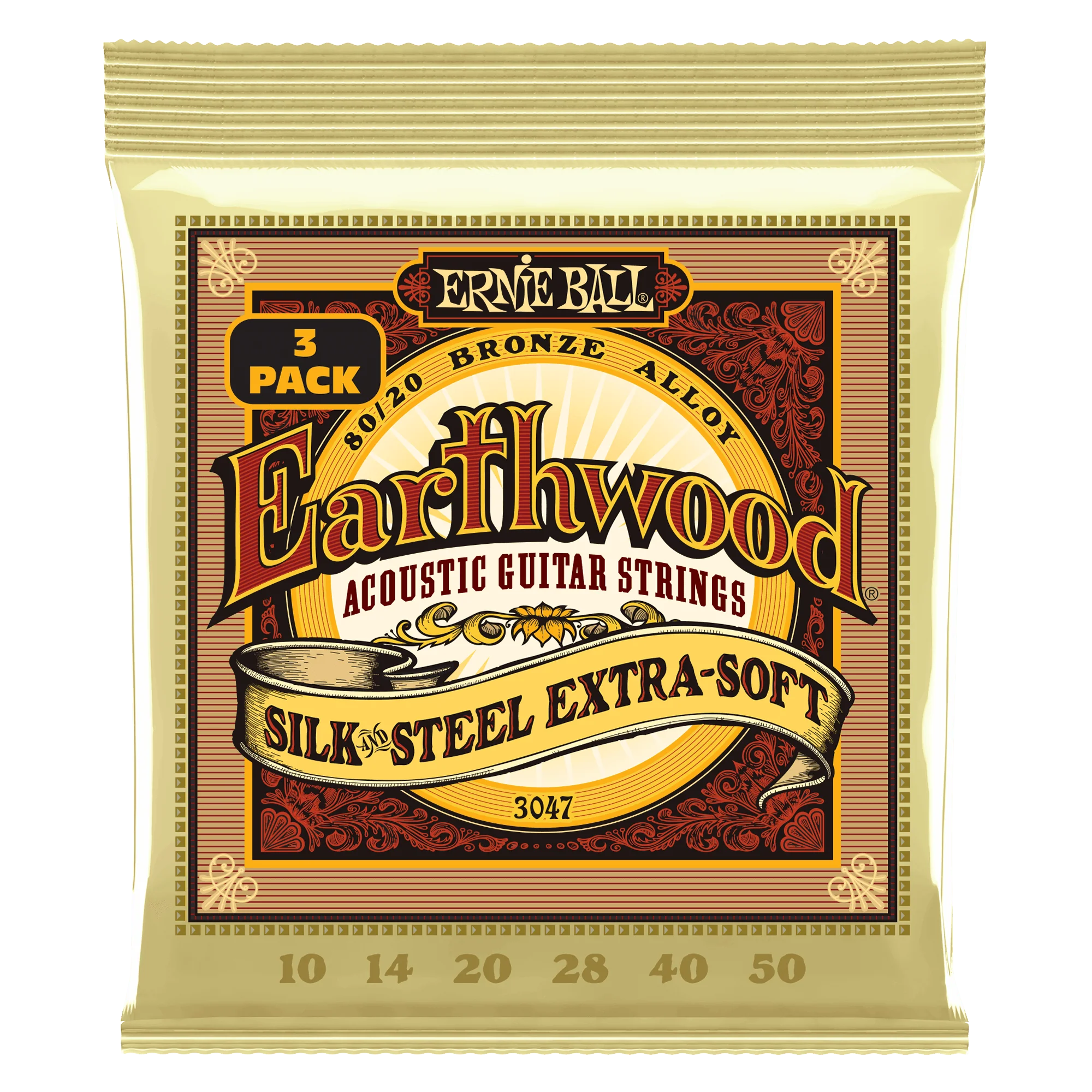 Encordado Ernie Ball Guitarra Electro/acústica 3047 X3 10-50