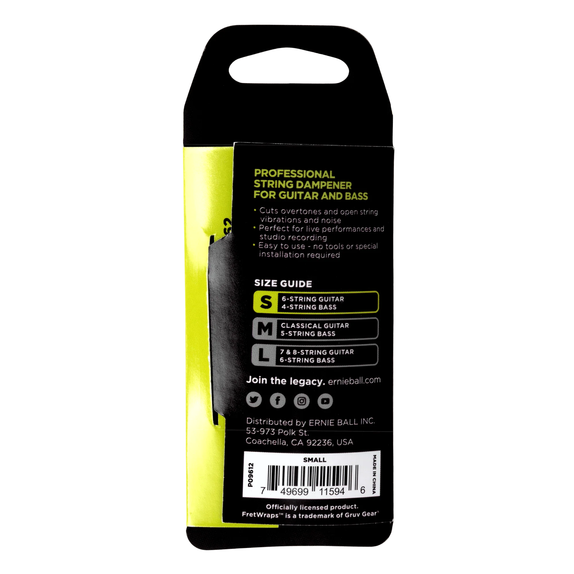 Fretwrap Ernie Ball P09612 Gruv Gear Pequeño - Image 2