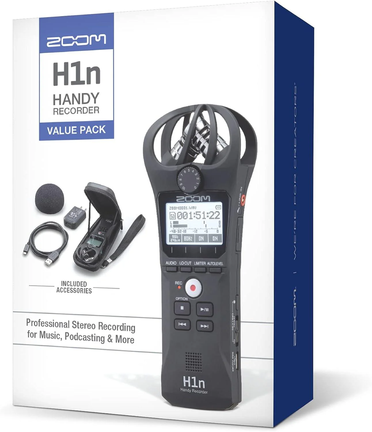 Grabadora Zoom H1n- Vp/ 120gl Kit
