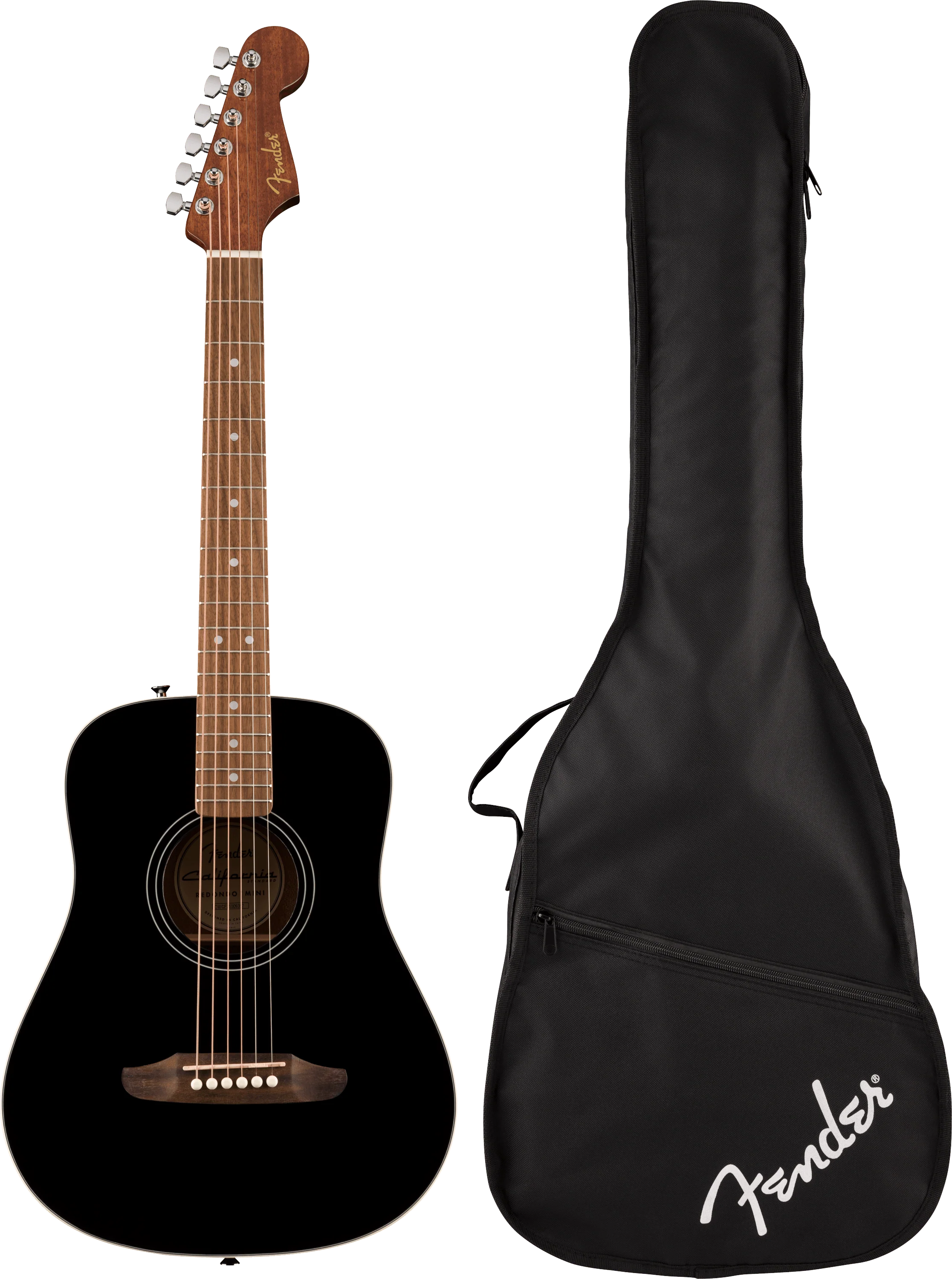 Guitarra Acustica Fender Ca Std Redondo Mini Wb Ib Blk 0974101106 - Image 2