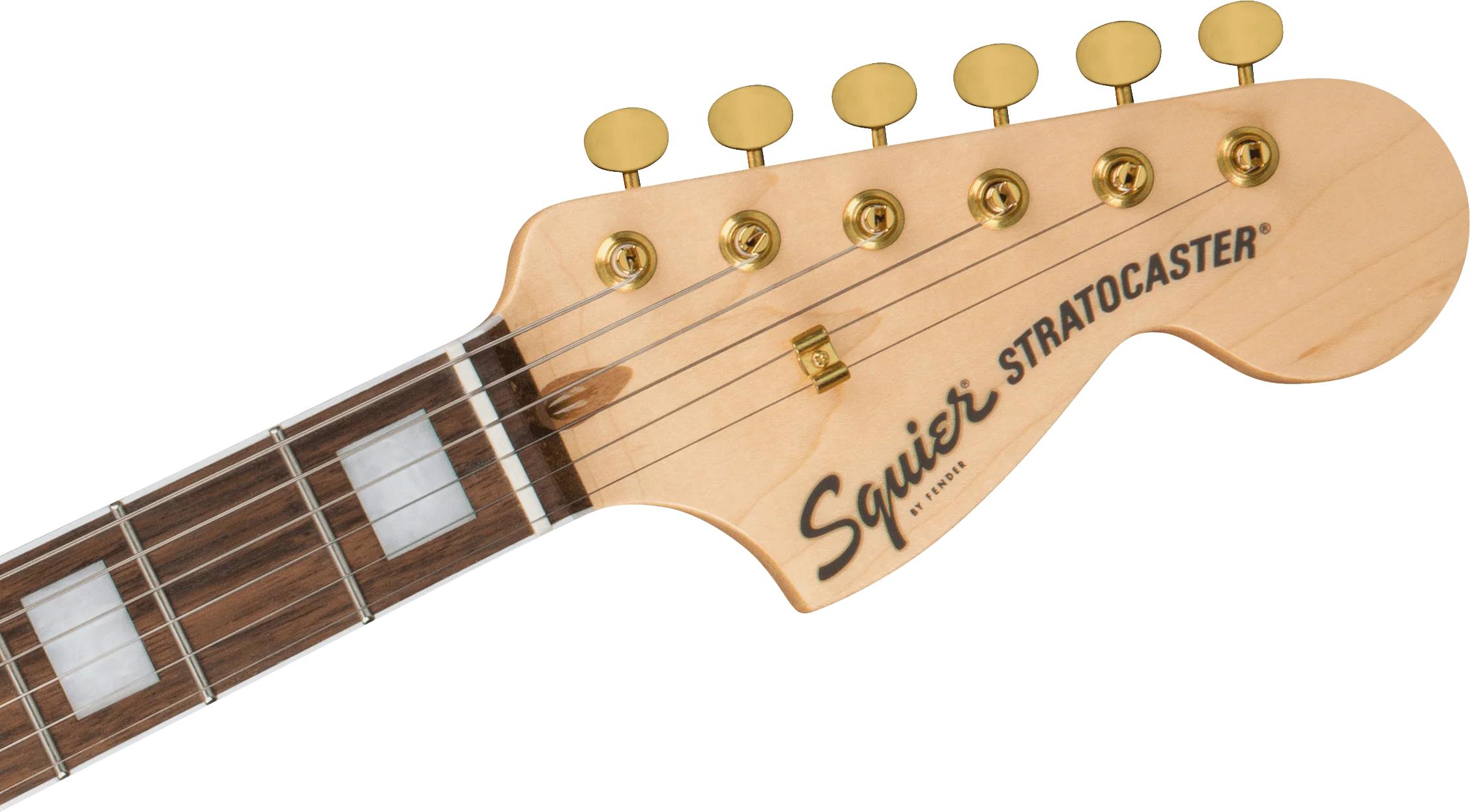 Guitarra Electrica Fender Squier Stratocaster® del 40 aniversario, edición dorada, diapasón de laurel, golpeador anodizado dorado, rojo rubí metalizado 0379410515 - Image 6