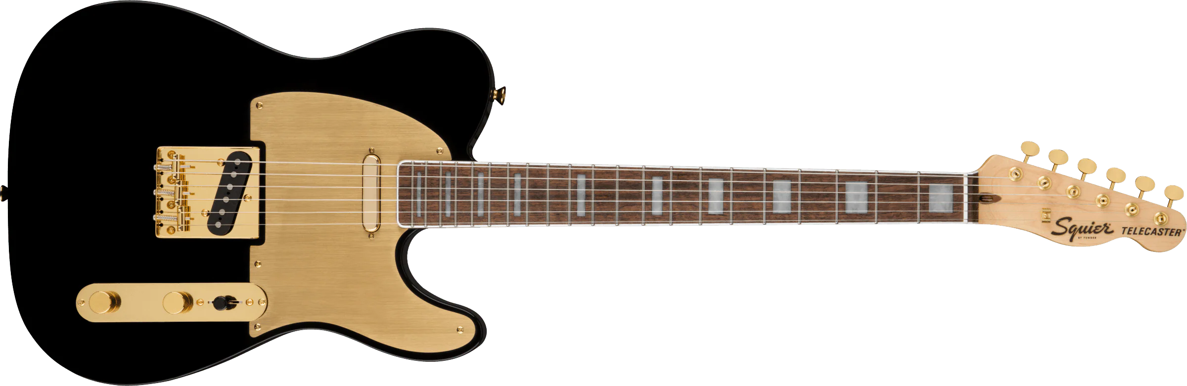 Guitarra Electrica Fender Squier 40th Anniversary Telecaster®, Gold Edition, diapasón de laurel, golpeador anodizado dorado, negro 0379400506
