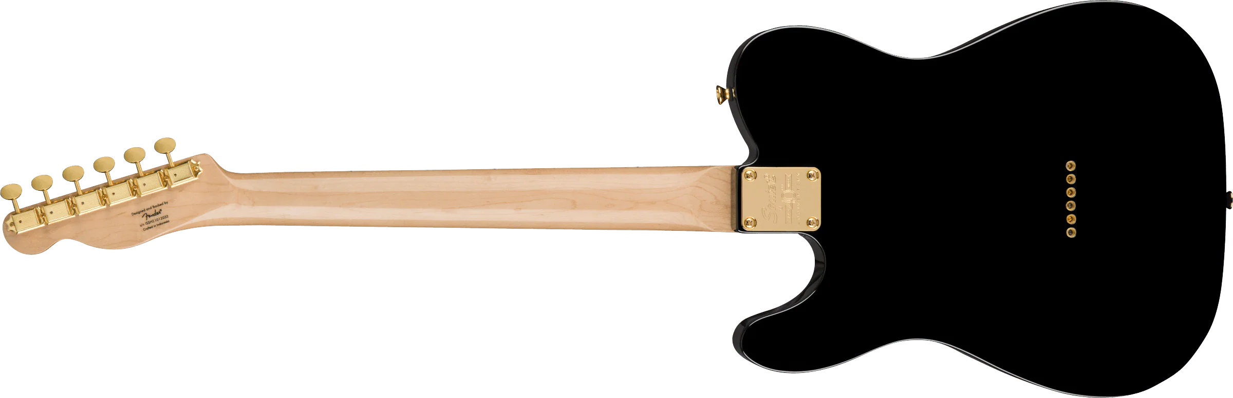 Guitarra Electrica Fender Squier 40th Anniversary Telecaster®, Gold Edition, diapasón de laurel, golpeador anodizado dorado, negro 0379400506 - Image 3