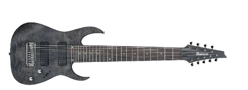 Guitarra Electrica Ibanez 9 Cuerdas Rg9pb-transparent Gray Flat