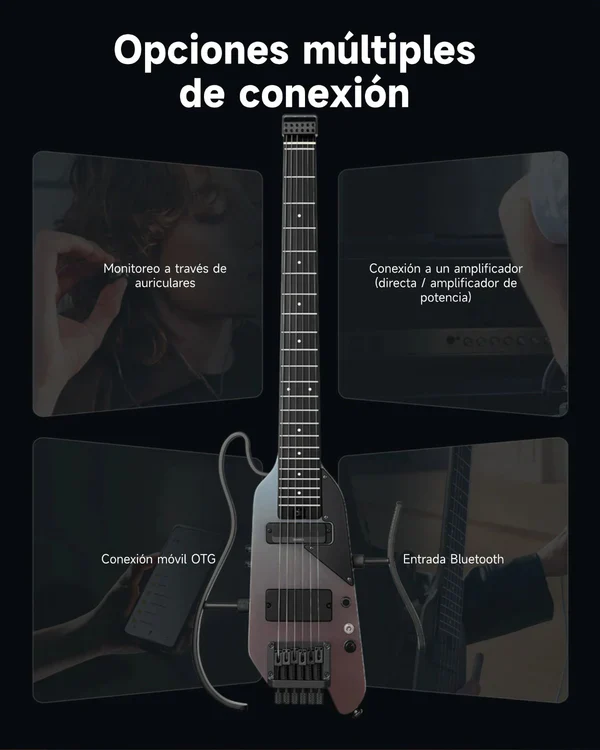 Guitarra Electrica Donner EC7484 Hush-X Pro Midnight Glow - Image 3