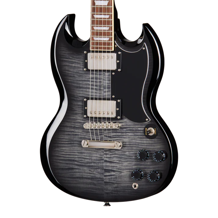 Guitarra Electrica Epiphone E1SGTPEBBNH1 Sg Tribute Plus Transparent Ebony