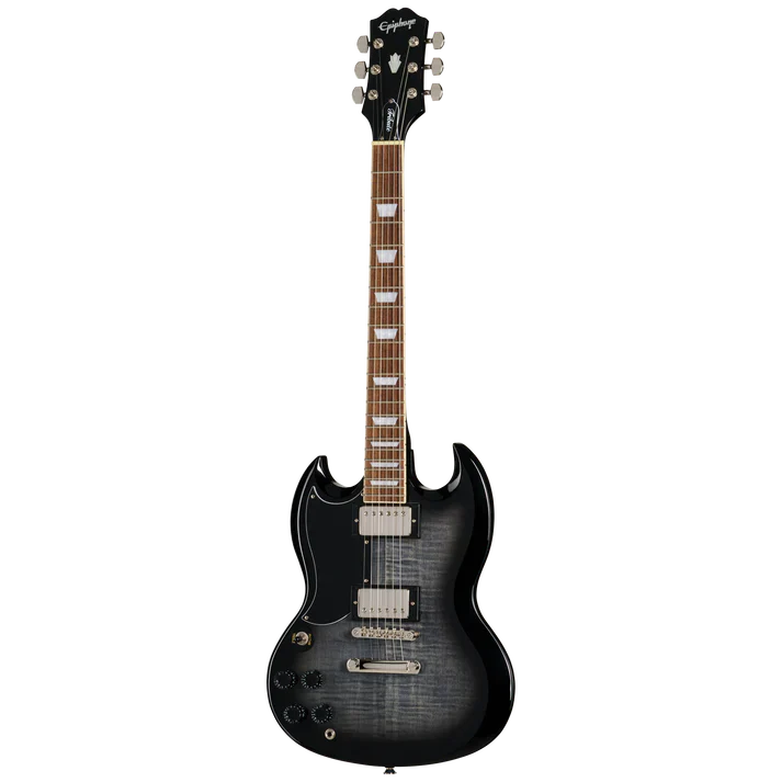 Guitarra Electrica Epiphone E1SGTPEBBNH1L Sg Tribute Plus Zurda Transparent Ebony - Image 2