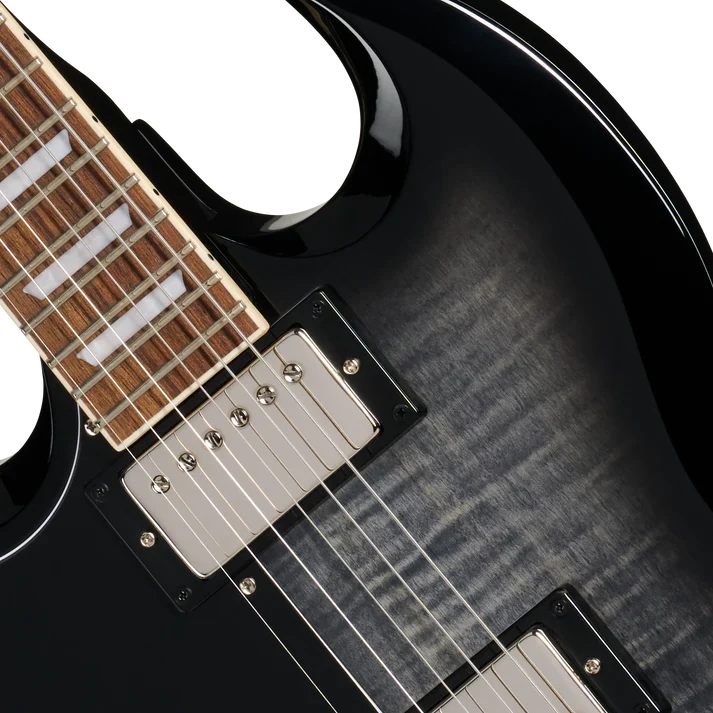 Guitarra Electrica Epiphone E1SGTPEBBNH1L Sg Tribute Plus Zurda Transparent Ebony - Image 5