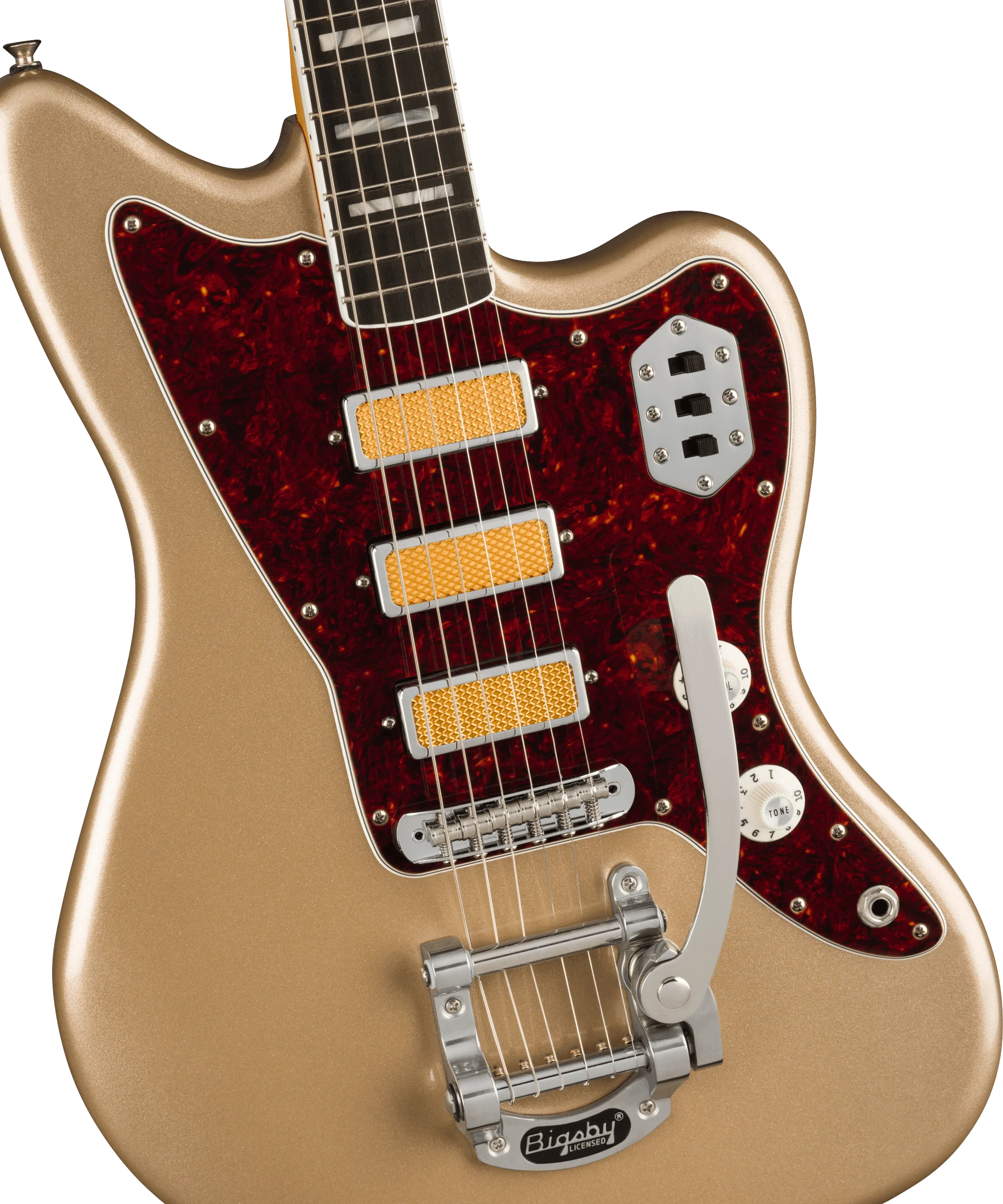 Guitarra Electrica Fender Jazzmaster Gold Foil Ebony Fingerboard, Shoreline Gold 0140701344 - Image 2
