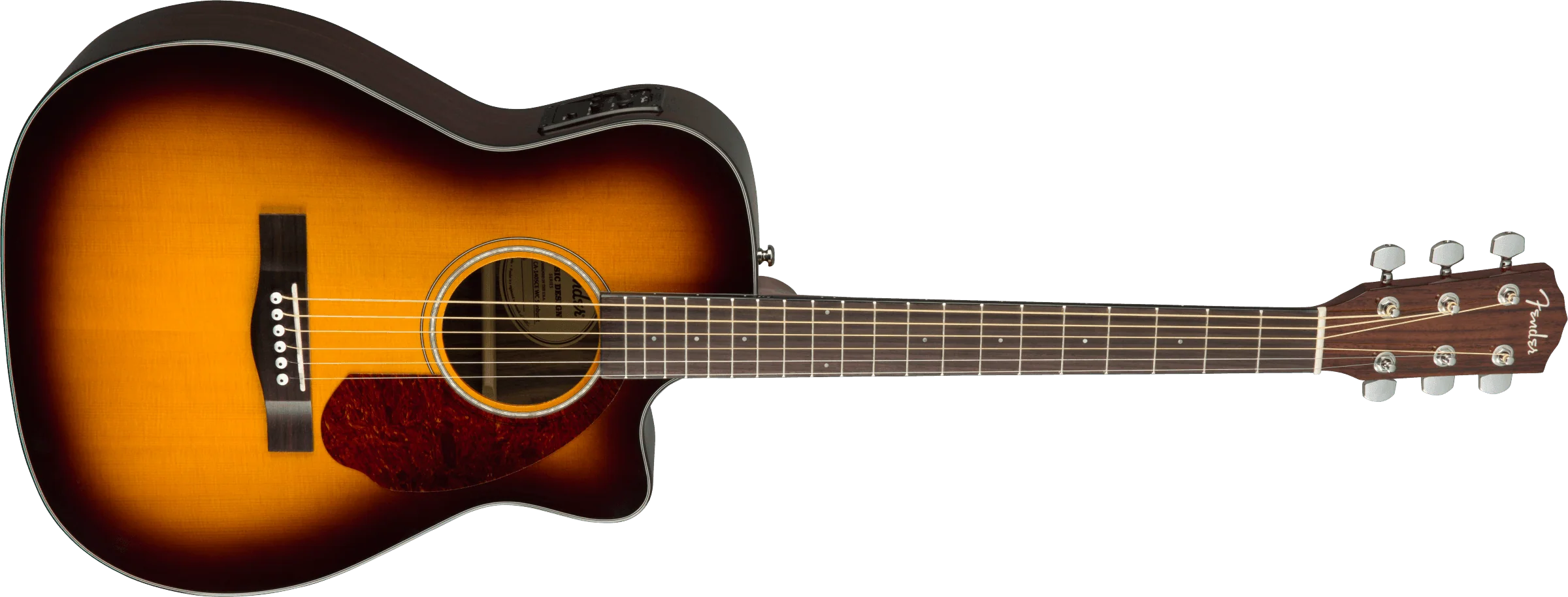Guitarra Electroacustica Fender CC-140SCE Concert, diapasón de nogal, Sunburst con estuche 0970253332 - Image 2