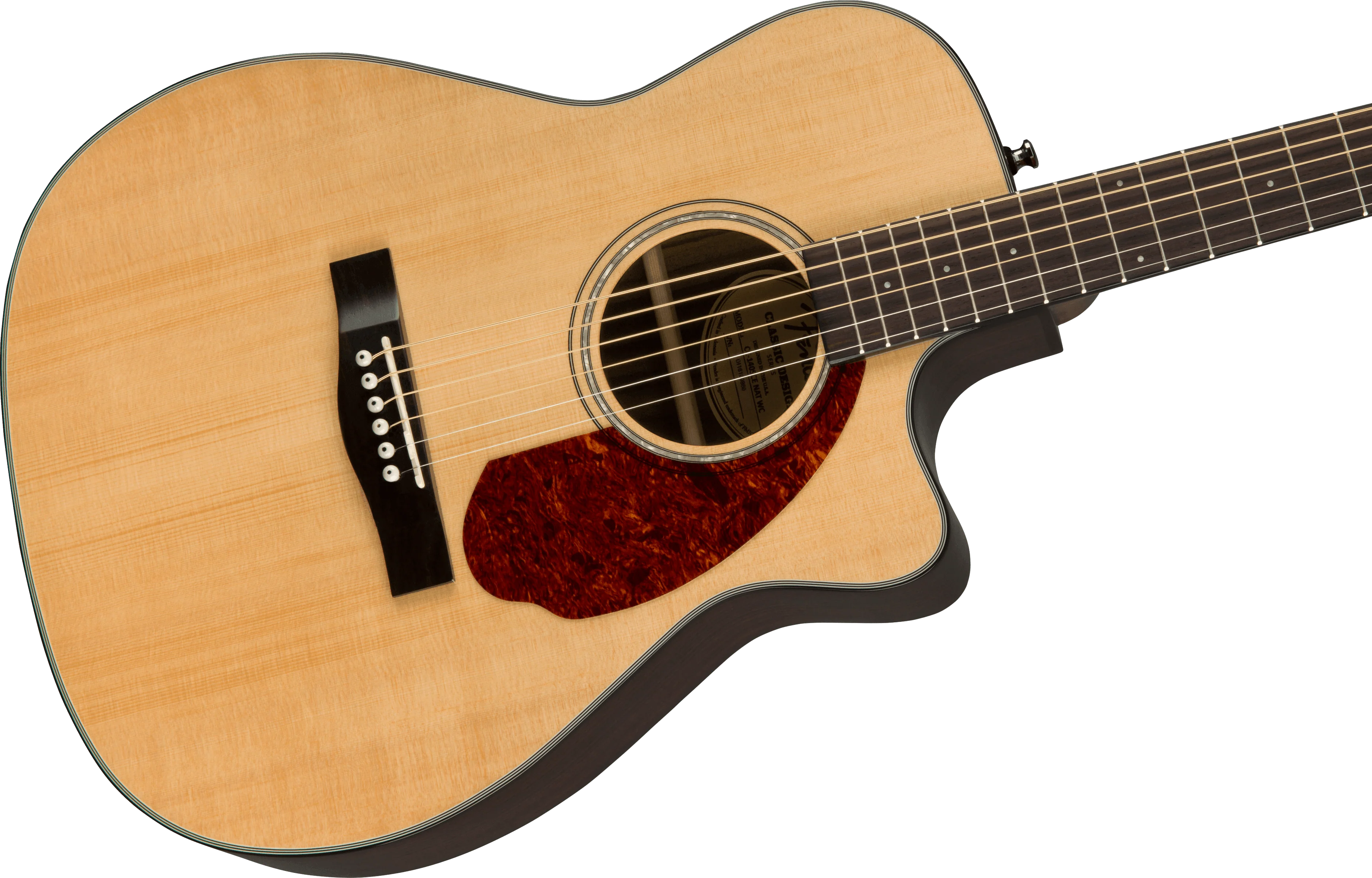 Guitarra Electroacustica Fender CC-140SCE Concert, diapasón de nogal, natural con estuche 0970253321 - Image 4