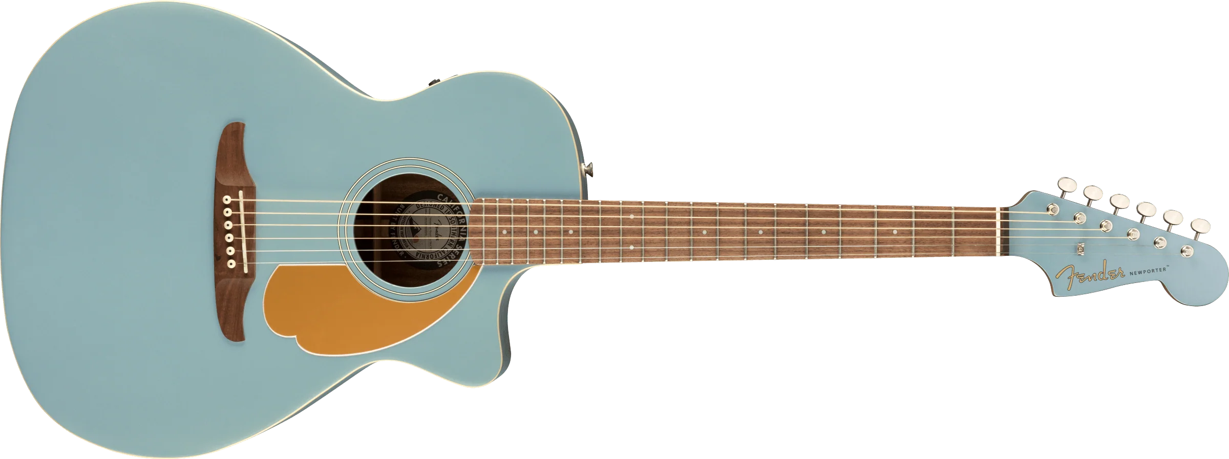 Guitarra Electroacustica Fender Newporter Player diapasón de nogal, azul hielo satinado 0970743062