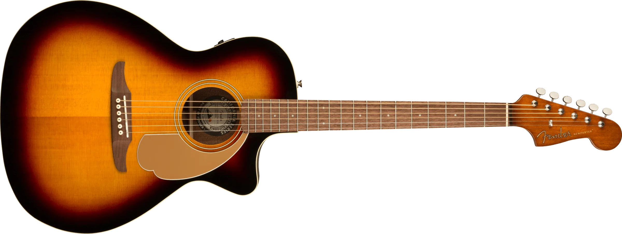 Guitarra Electroacustica Fender Newporter Player, Diapasón De Nogal, Sunburst 0970743003