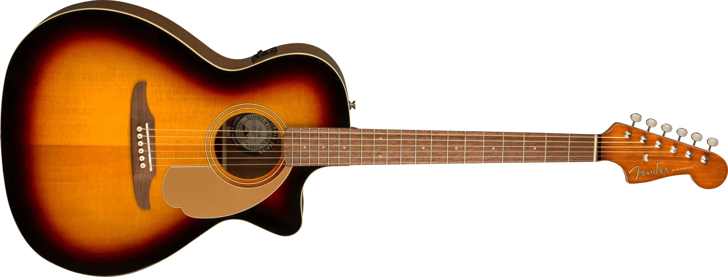 Guitarra Electroacustica Fender Newporter Player, Diapasón De Nogal, Sunburst 0970743003 - Image 5
