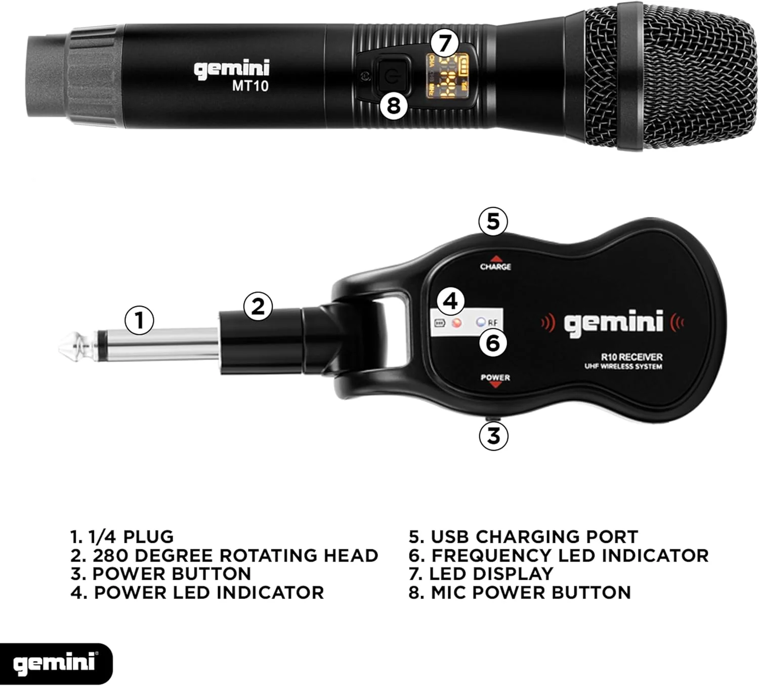 Microfono Inalambrico Gemini Gmu-M200 - Image 3